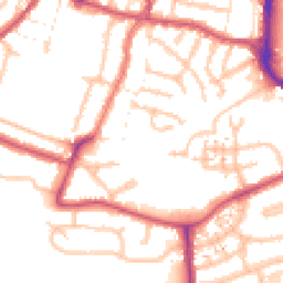 Daytime road noise heatmap for UB2 5TJ