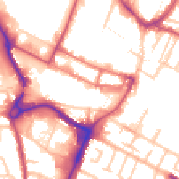 Daytime road noise heatmap for UB3 1AL