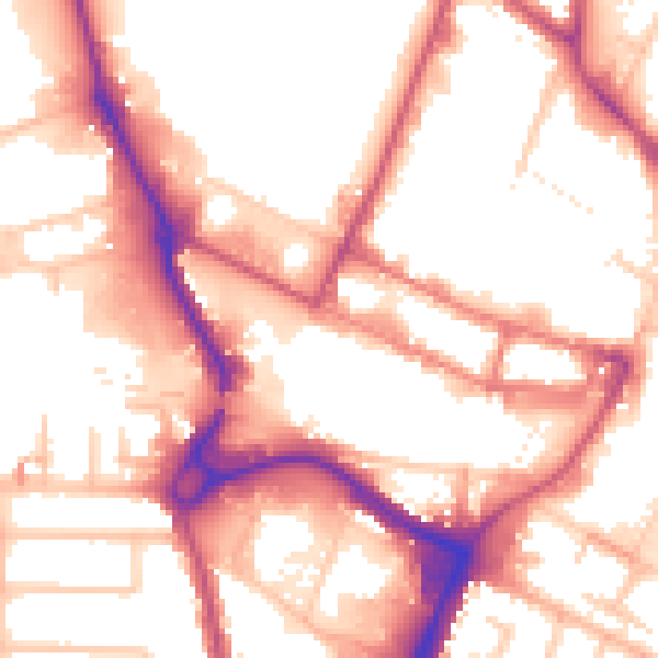 Daytime road noise heatmap for UB3 1DH