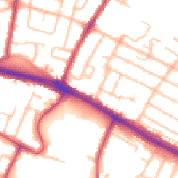 Daytime road noise heatmap for UB4 0AF