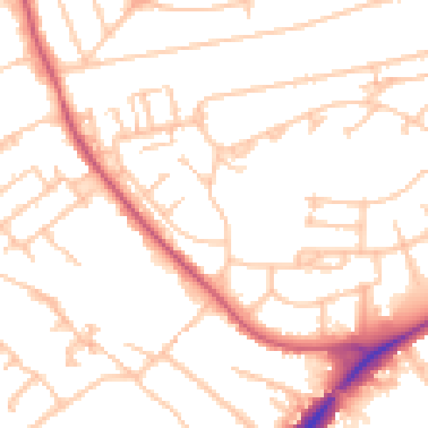 Daytime road noise heatmap for UB5 4AH