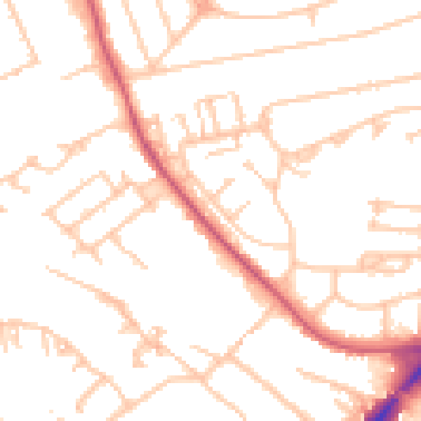 Daytime road noise heatmap for UB5 4AT