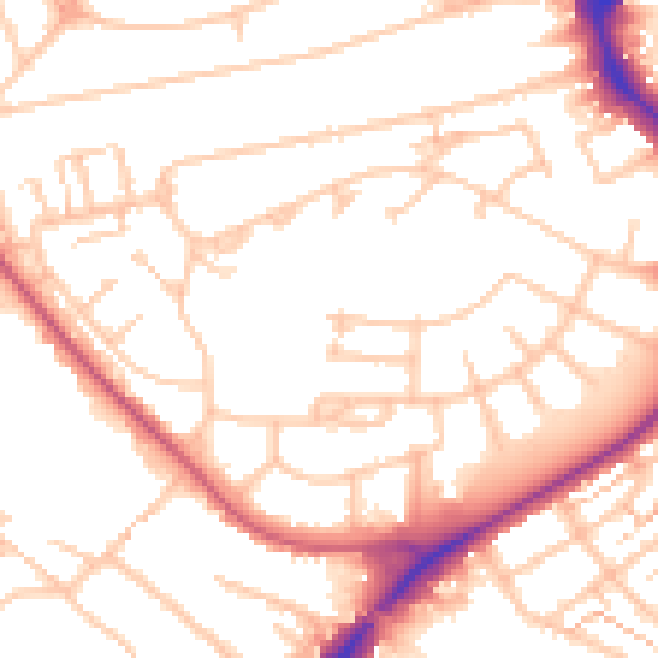 Daytime road noise heatmap for UB5 4AU
