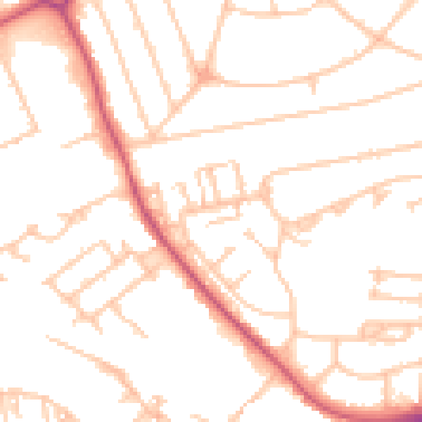 Daytime road noise heatmap for UB5 4BD