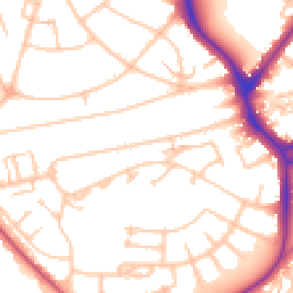 Daytime road noise heatmap for UB5 4BS