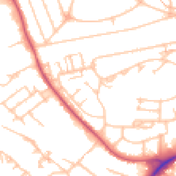 Daytime road noise heatmap for UB5 4DE