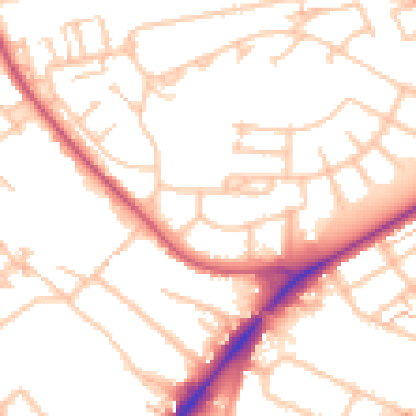 Daytime road noise heatmap for UB5 4DL