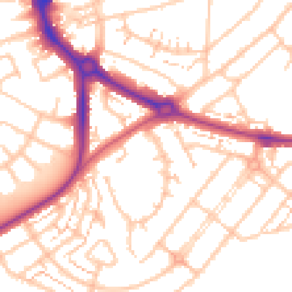 Daytime road noise heatmap for UB5 4GA