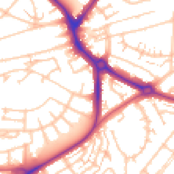 Daytime road noise heatmap for UB5 4HD