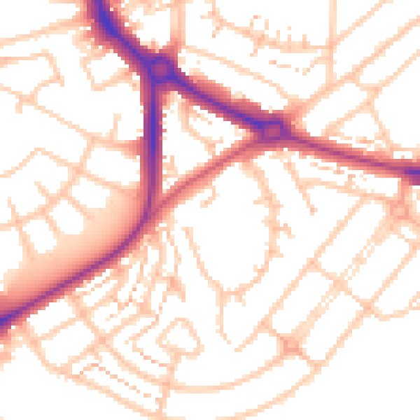 Daytime road noise heatmap for UB5 4LS
