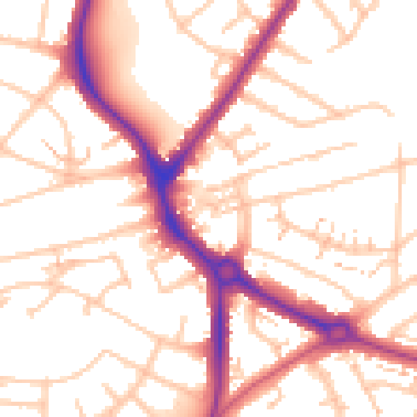 Daytime road noise heatmap for UB5 4PE
