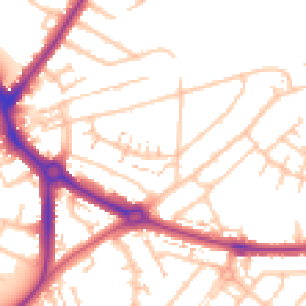 Daytime road noise heatmap for UB5 4PR