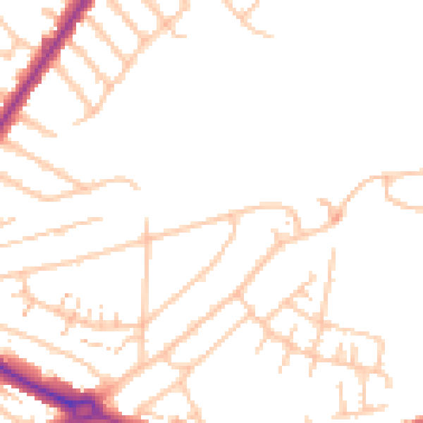 Daytime road noise heatmap for UB5 4PX