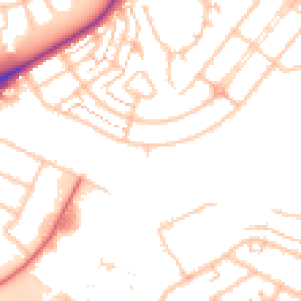 Daytime road noise heatmap for UB5 4RG