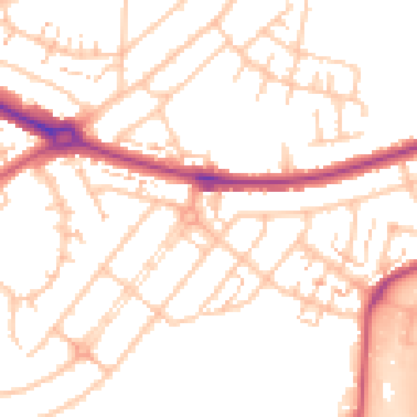 Daytime road noise heatmap for UB5 4RR