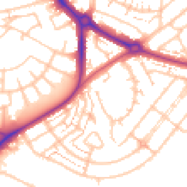 Daytime road noise heatmap for UB5 4TU