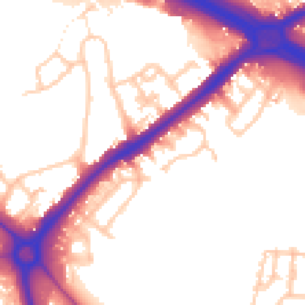 Daytime road noise heatmap for UB5 5BA
