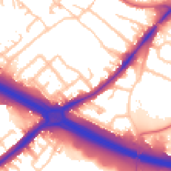 Daytime road noise heatmap for UB5 5BP