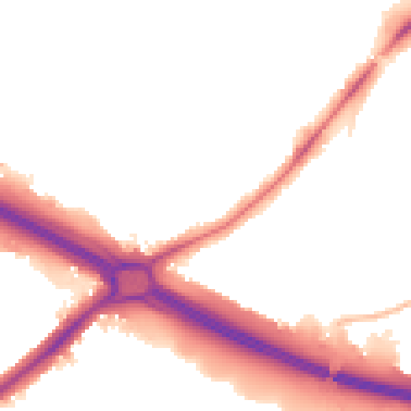 Night-time road noise heatmap for UB5 5BP