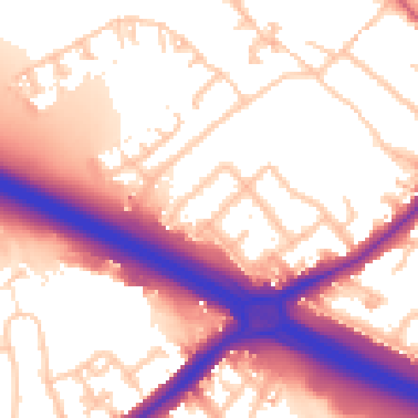 Daytime road noise heatmap for UB5 5DA