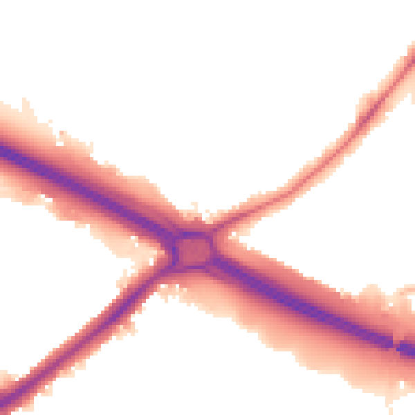 Night-time road noise heatmap for UB5 5DG