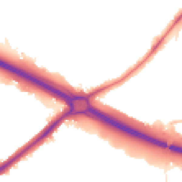 Night-time road noise heatmap for UB5 5DQ