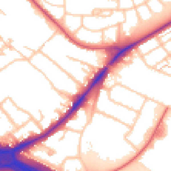 Daytime road noise heatmap for UB5 5EH