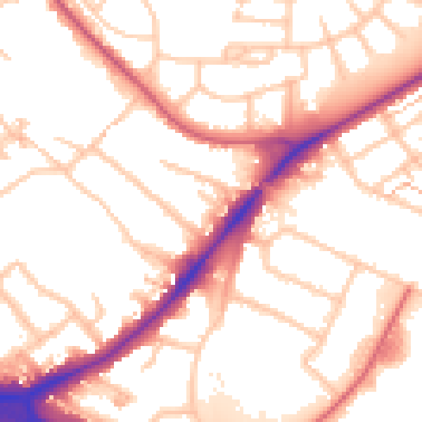 Daytime road noise heatmap for UB5 5EX