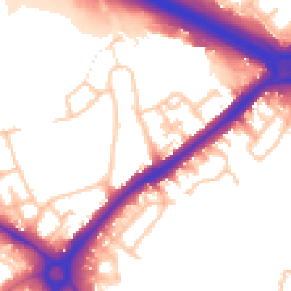 Daytime road noise heatmap for UB5 5LF