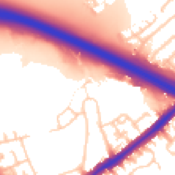 Daytime road noise heatmap for UB5 5LP