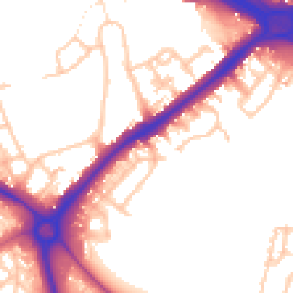 Daytime road noise heatmap for UB5 5NL