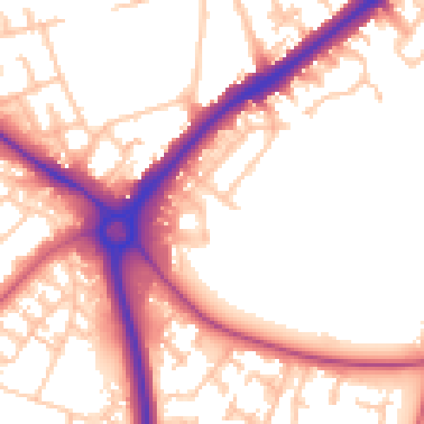 Daytime road noise heatmap for UB5 5NX