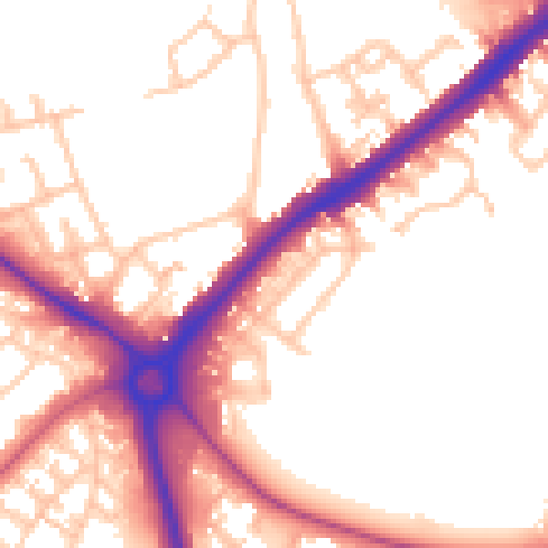 Daytime road noise heatmap for UB5 5PS
