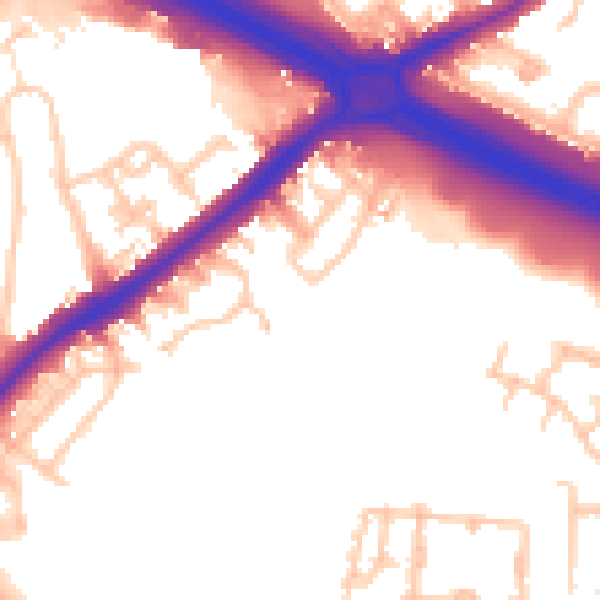 Daytime road noise heatmap for UB5 5PX