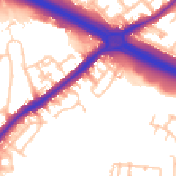 Daytime road noise heatmap for UB5 5QE
