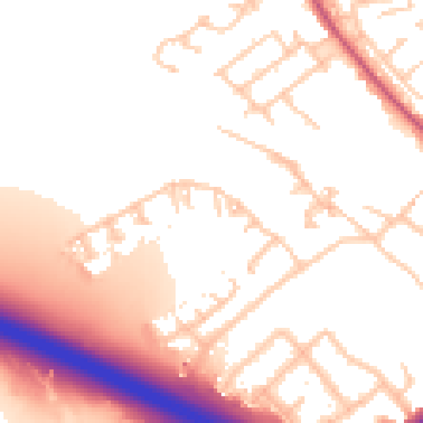Daytime road noise heatmap for UB5 5SQ