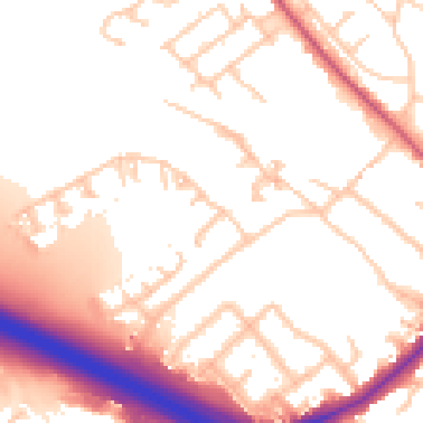 Daytime road noise heatmap for UB5 5TE