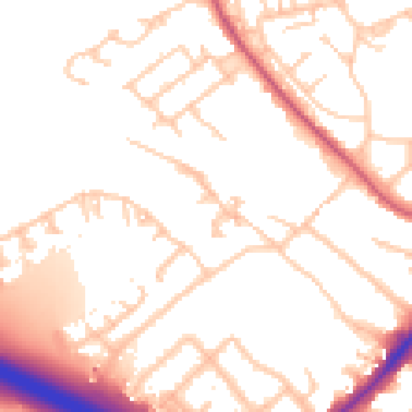 Daytime road noise heatmap for UB5 5TS