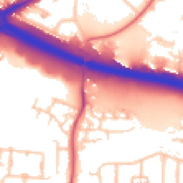 Daytime road noise heatmap for UB5 6AH