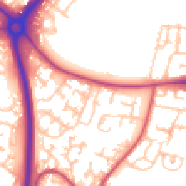 Daytime road noise heatmap for UB5 6AX