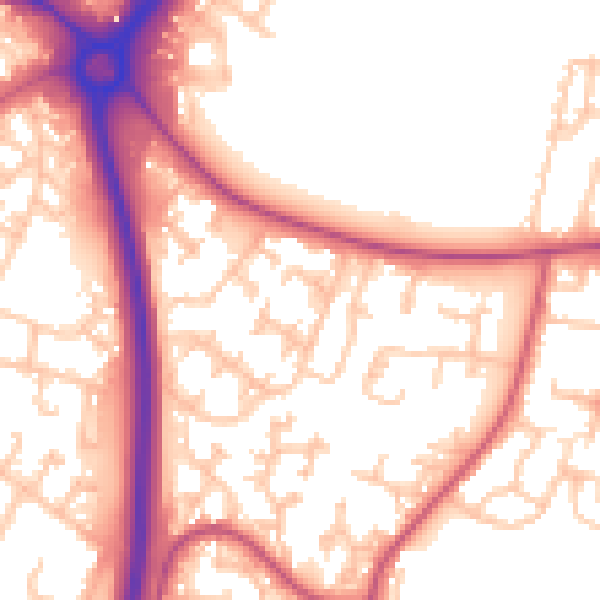 Daytime road noise heatmap for UB5 6EQ