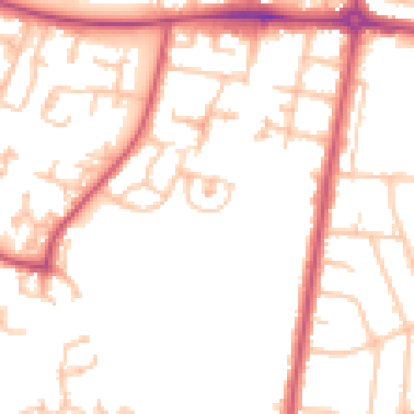 Daytime road noise heatmap for UB5 6FB
