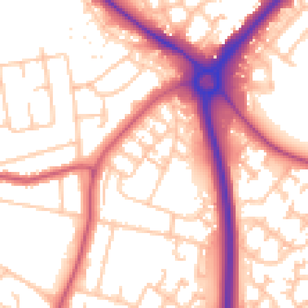 Daytime road noise heatmap for UB5 6JF