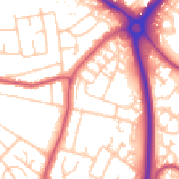 Daytime road noise heatmap for UB5 6JN