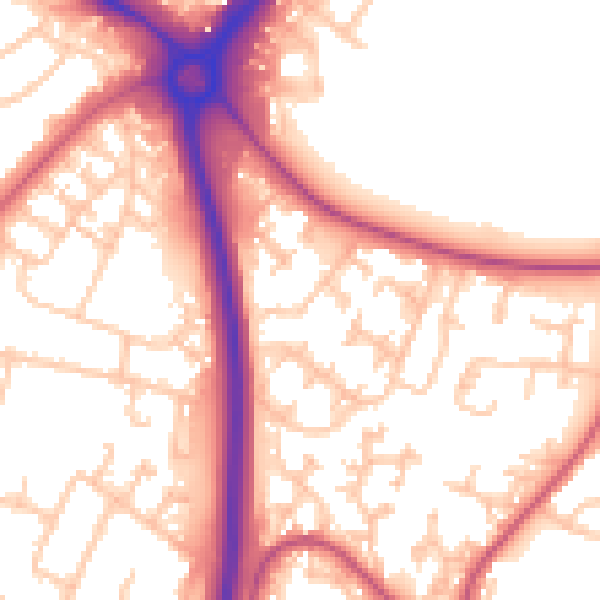 Daytime road noise heatmap for UB5 6JY