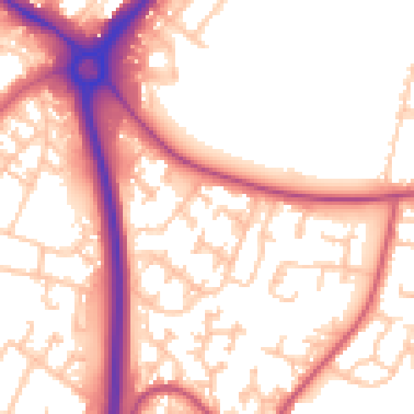 Daytime road noise heatmap for UB5 6JZ