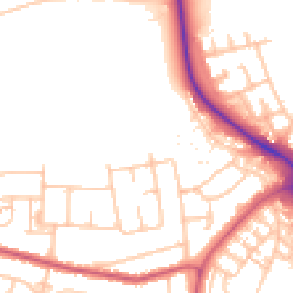 Daytime road noise heatmap for UB5 6NA
