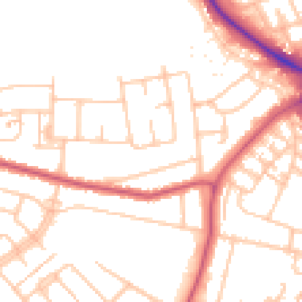 Daytime road noise heatmap for UB5 6NG