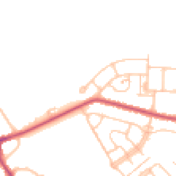 Daytime road noise heatmap for UB5 6PT