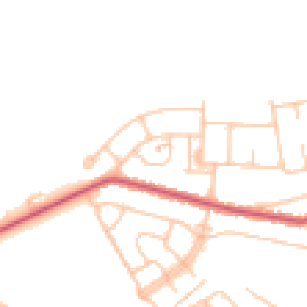 Daytime road noise heatmap for UB5 6PZ